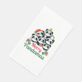Vrolijke Pandamas Pun Panda Kerstmis Servet (Hoek)