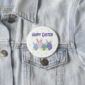 Vrolijke Pasen Button - Bunny Ear Eieren - Om het  (In situ)