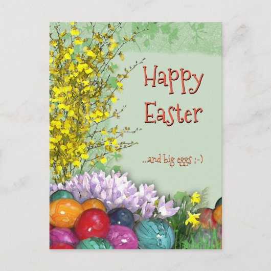 Vrolijke Pasen en grote eieren;-) Feestdagenkaart (Voorkant)
