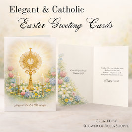 Vrolijke Pasen Eucharistische Zegeningen Feestdagen Kaart