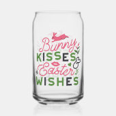 Vrolijke Pasen Typografie - Bunny Kisses Blikvorm Glas (Voorkant)