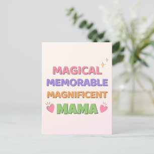 Vrolijke pastel magische mama Moederdag Feestdagenkaart
