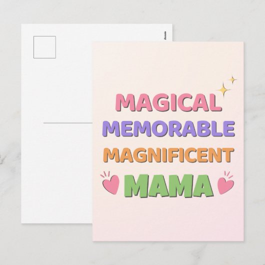 Vrolijke pastel magische mama Moederdag Feestdagenkaart (Voorkant / Achterkant)