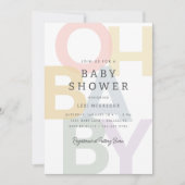 Vrolijke Pastel Oh Baby Neutral Baby shower Kaart (Voorkant)