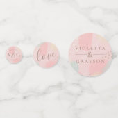 Vrolijke Pastel Roze Abstract Art Bruiloft Confetti (Voorkanten)