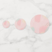 Vrolijke Pastel Roze Abstract Art Bruiloft Confetti (Achterkanten)