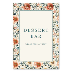 Vrolijke Pastelkleurige Bloemige Dessertbar Bord Kaart