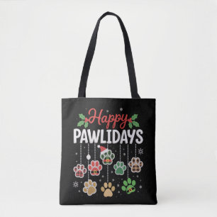Vrolijke Pawlidays Grappige Kersthond Poot Kerst H Tote Bag