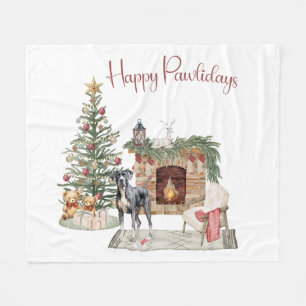 Vrolijke Pawlidays Hond Design- Great Dane Fleece Deken