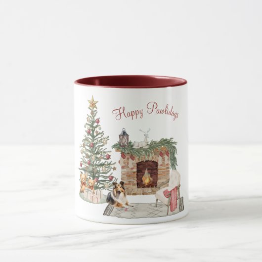 Vrolijke Pawlidays Hond Design- Sheltie Mok (Midden)
