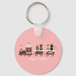 Vrolijke Pawlidays Hond Kerstmis Vakantie Trein Sleutelhanger