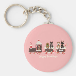 Vrolijke Pawlidays Hond Kerstmis Vakantie Trein Sleutelhanger