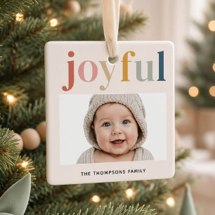 Vrolijke Persoonlijke Babyfoto Moderne Kerstmis Keramisch Ornament