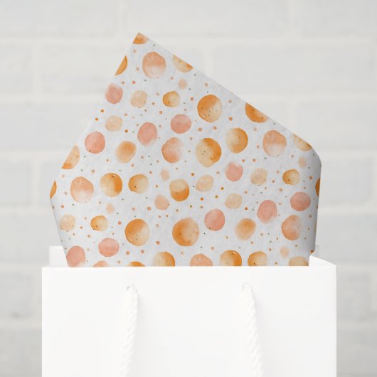 Vrolijke Perzik Stippen Verjaardag Tissuepapier (Cadeauzakje)
