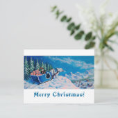 Vrolijke Pinguïn Feestdagenkaart (Staand voorkant)