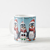 Vrolijke pinguïn Kerstmis Koffiemok (Voorkant links)
