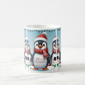 Vrolijke pinguïn Kerstmis Koffiemok (Center)