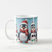 Vrolijke pinguïn Kerstmis Koffiemok (Links)