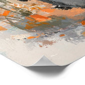 Vrolijke pinguïn met Oranje ballon digitale verf Poster (Hoek)