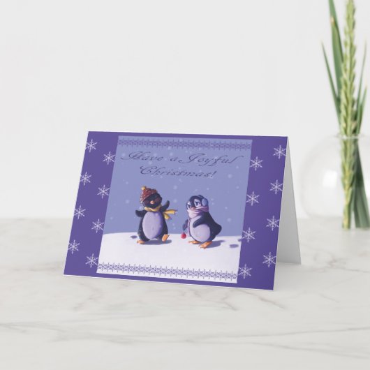 Vrolijke pinguïns kerst Kaart (Voorkant)