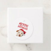 Vrolijke Pitmas Schattige Santa Dog Christmas Bedankjes Labels (In situ)