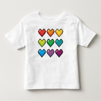 Vrolijke Pixel Rainbow Hearts - Nieuwigheid T-shir Kinder Shirts
