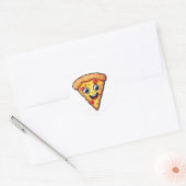 Vrolijke Pizza Slice Karakter Ronde Sticker (Envelop)