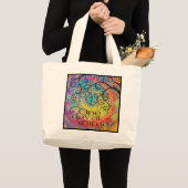 Vrolijke Plezier Één Dag bij een Tijdcitaat Grote Tote Bag (Voorkant (product))