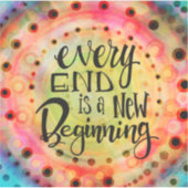 Vrolijke Plezier Nieuw Beginnen Inspirerend Sticker (Voorkant)