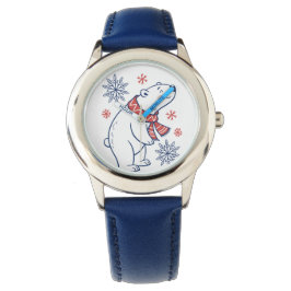 Vrolijke Polar Beer Winter Holiday Design Horloge