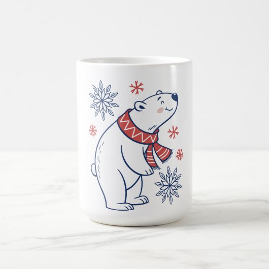 Vrolijke Polar Beer Winter Holiday Design Koffiemok (Center)