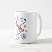 Vrolijke Polar Beer Winter Holiday Design Koffiemok (Voorkant rechts)