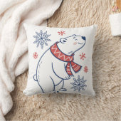 Vrolijke Polar Beer Winter Holiday Design Kussen (Deken)