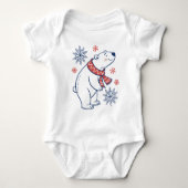 Vrolijke Polar Beer Winter Holiday Design Romper (Voorkant)
