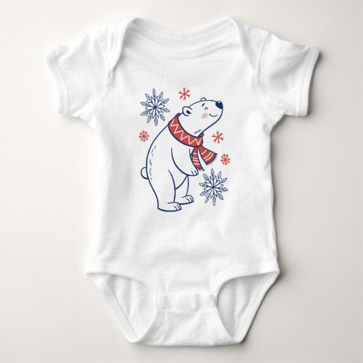 Vrolijke Polar Beer Winter Holiday Design Romper (Voorkant)
