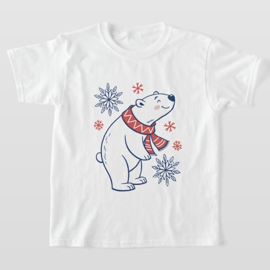 Vrolijke Polar Beer Winter Holiday Design T-shirt (Laagn)