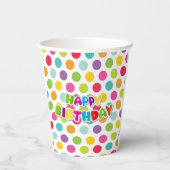 Vrolijke Polka Dot Party Cups Papieren Bekers (Achterkant)