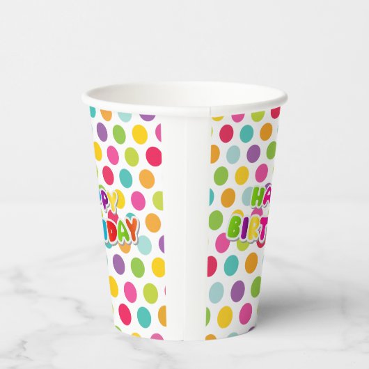 Vrolijke Polka Dot Party Cups Papieren Bekers (Rechts)