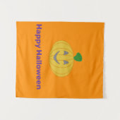 Vrolijke pompoen Halloween Sinaasappel Wandkleed (Voorkant (horizontaal))