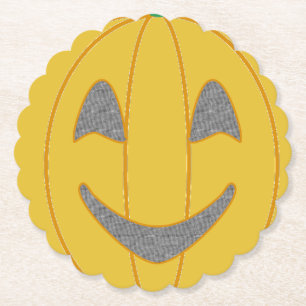 Vrolijke pompoen kostuum ontwerp Halloween Sinaasa Kartonnen Onderzetters