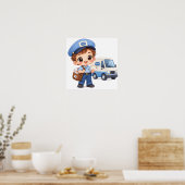 Vrolijke Postbode Poster (Keuken)