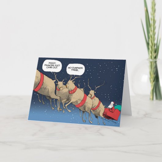 Vrolijke Prancer Feestdagen Kaart (Voorkant)