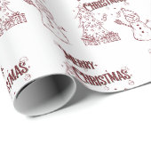 Vrolijke Prettig Kerstfeest Cadeaupapier (Rol Hoek)