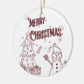 Vrolijke Prettig Kerstfeest Keramisch Ornament (Links)