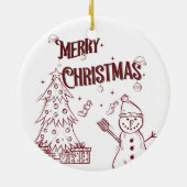 Vrolijke Prettig Kerstfeest Keramisch Ornament (Achterkant)