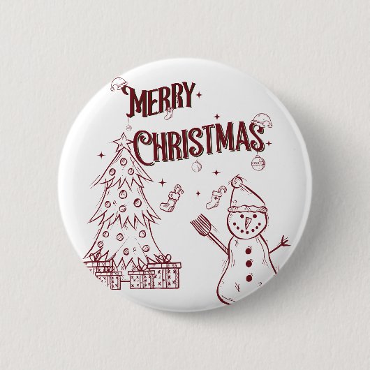 Vrolijke Prettig Kerstfeest Ronde Button 5,7 Cm (Voorkant)