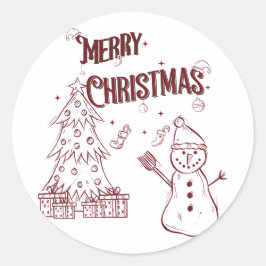 Vrolijke Prettig Kerstfeest Ronde Sticker