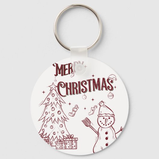 Vrolijke Prettig Kerstfeest Sleutelhanger (Voorkant)