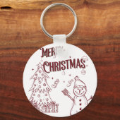 Vrolijke Prettig Kerstfeest Sleutelhanger (Achterkant)