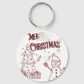 Vrolijke Prettig Kerstfeest Sleutelhanger (Achterkant)
